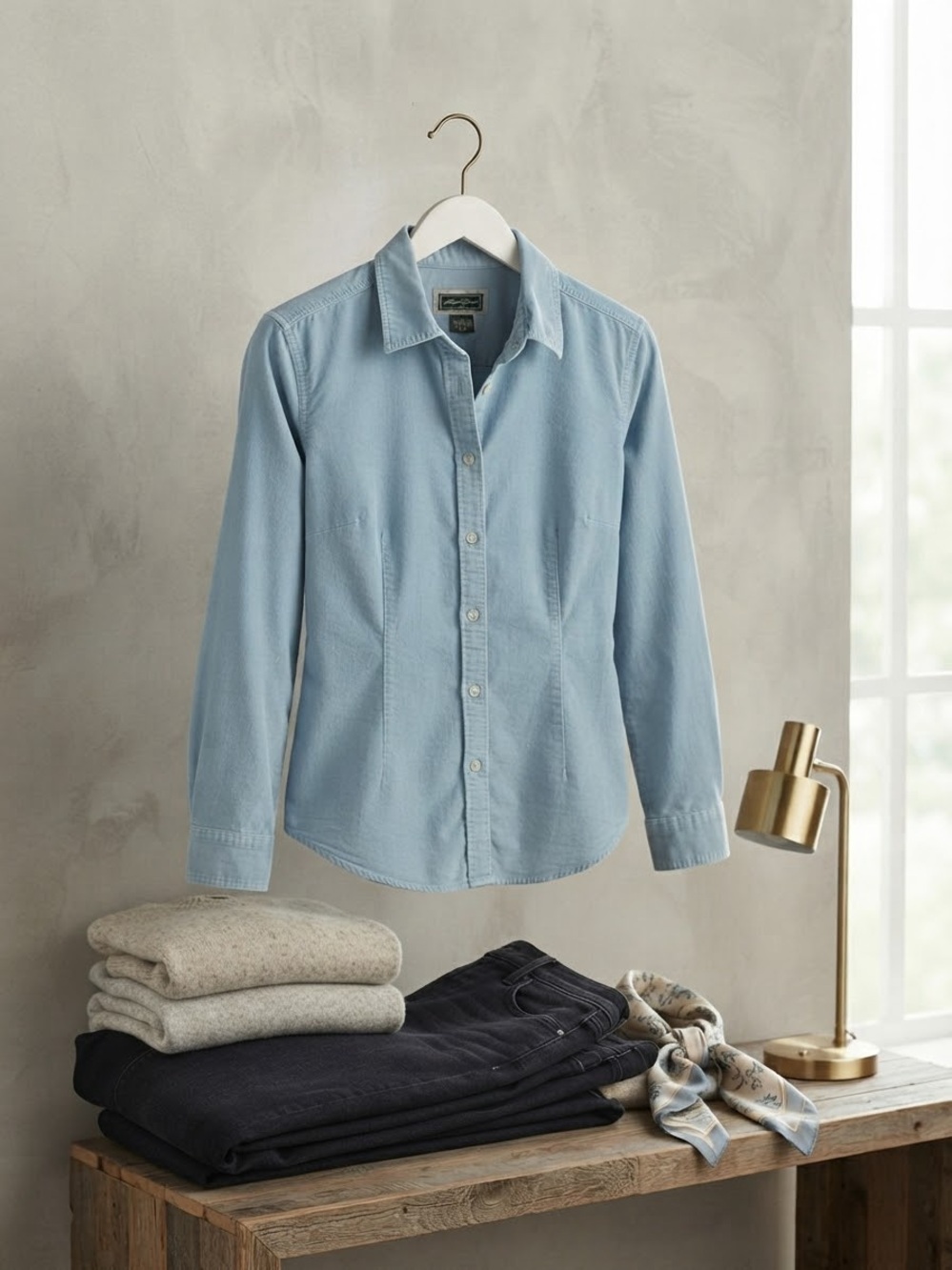 Classic Eddie Bauer Light Blue-Style Button-Down 💙✨